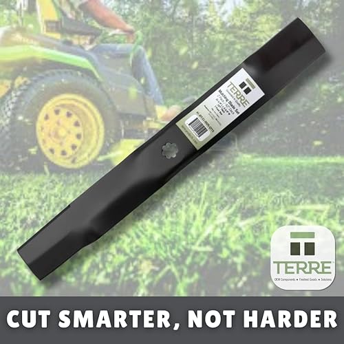 Miniatura 5 de Terre Products, paquete de 2 cuchillas para cortacésped de alta elevación, cubierta de 42 pulgadas, compatible con John Deere x300, D105, D125,