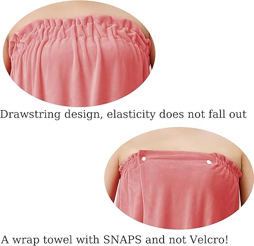Miniatura 10 de Toalla envolvente para el cuerpo con broches de presión, toallas de felpa, toalla de spa, envolturas de baño para mujeres después de la ducha