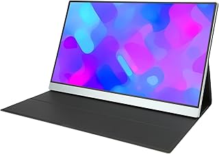 Monitor de Jogos Portátil, Monitor FHD 4K de 15,6 Polegadas 3840x2160, IPS, ângulo de Visão de 170 Graus, Com Estojo de Couro, Monitor Externo para para Switch para (Plugue UE)