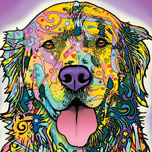 Culturenik Dean Russo Happy Dog Close Up Modern Animal Decorative Art Print (Unframed 12x12 Poster)