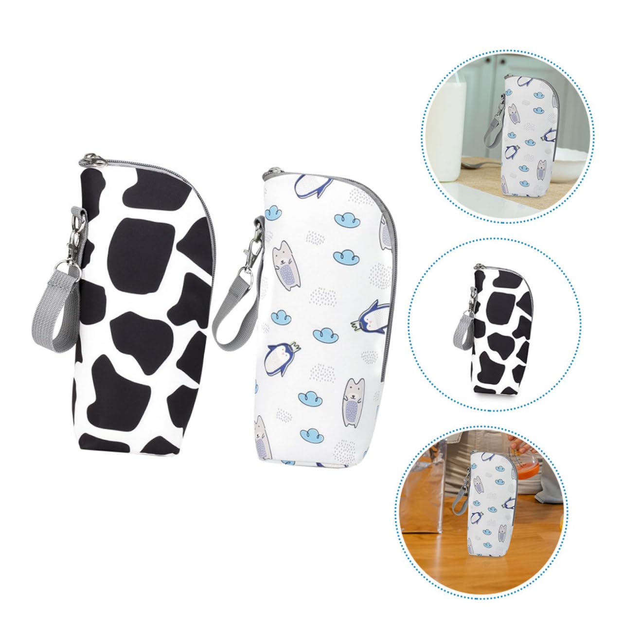 BESTonZON 4pezzi Borsa Termica Per Biberon Isolante Per Latte Materiale Oxford Portatile e Resistente Per Uscite