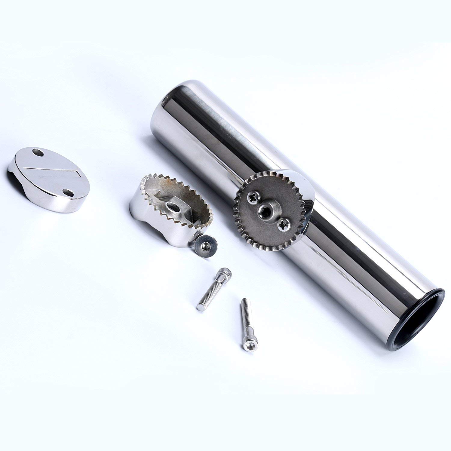 FreeTec Support Canne à Pêche Rail Bateau - Acier Inox 316/304, Rotatif 360°, Tubes 22-25 Mm, Protège Canne