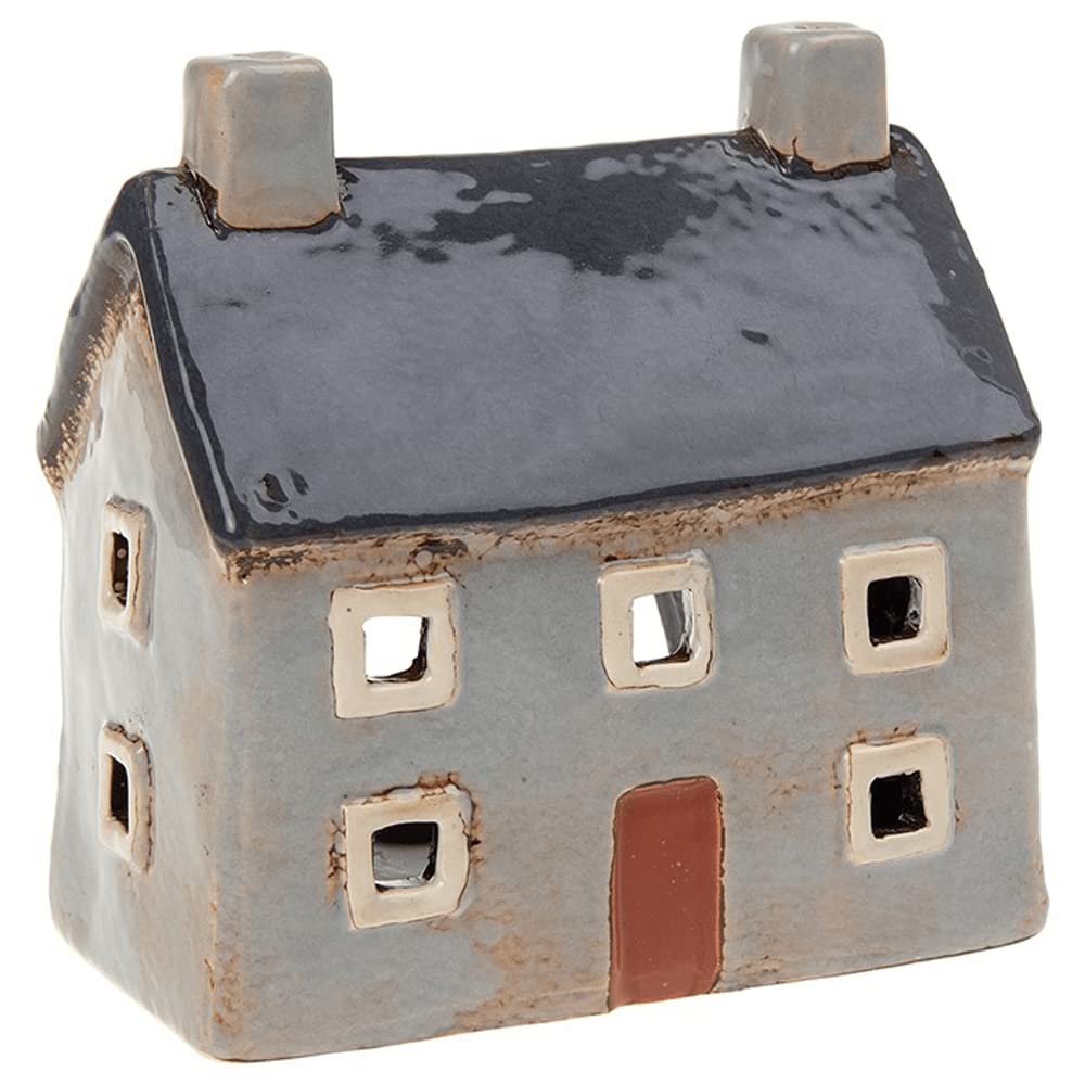 Shudehill Giftware Grey Joe Davies Village Pottery Croft House Tealight Holder - 320040