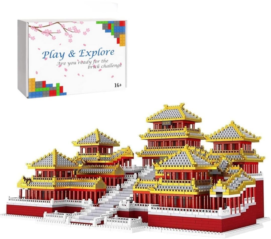 Epang Palace Architecture Maquette, 5184Pcs Ancienne Scène de Rue Chinoise, Mini Nano Blocs, Set de Construction et Modèle de Collection pour Adultes, Adolescents, Non Compatible avec L*go