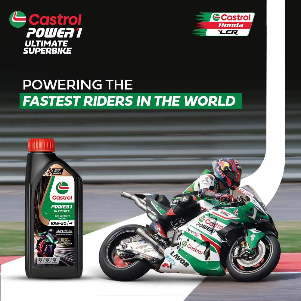 Castrol POWER1 Ultimate 4T 10W-50 Full Synth Engine Oil for