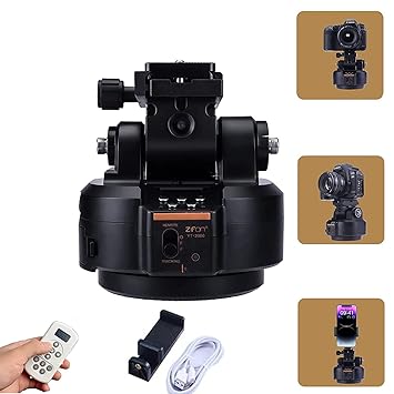 ZTFON YT-2000 Auto Motorized Rotating Panoramic Head with Remote Control AI Intelligent Follow Function and Live Function Support 2kg?70.5 Ounce Camera Phone Pan Tilt Video Tripod Head Stabilizer