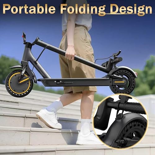 Miniatura 6 de WERHY H11 Scooter eléctrico de 10 pulgadas con suspensión y absorción de golpes, motor potente de 500 W y velocidad máxima de 22 MPH, alcance de 25