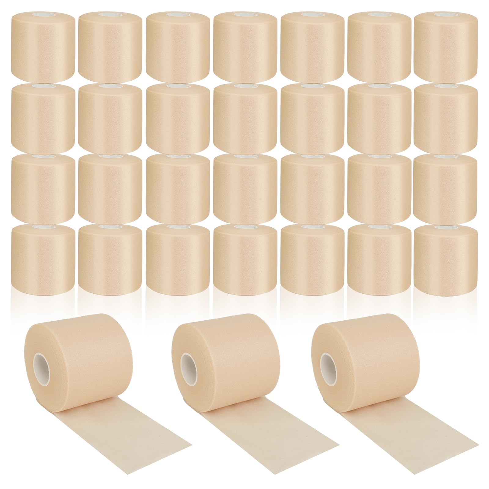 30 Rolls Foam Sport Underwrap Skin Color Non Adhesive Pre Wrap Tape for Athletic Ankles Wrist Knees