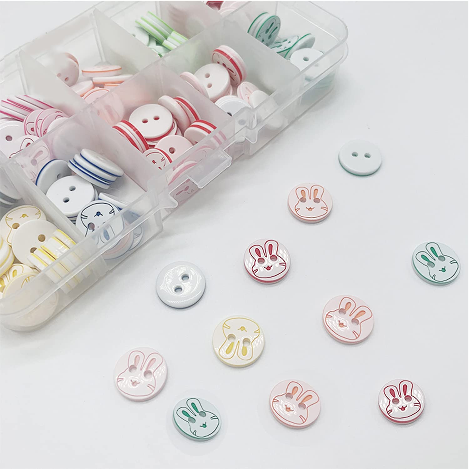100 Bottoni Floreali In Resina Per Bambini - 12mm, 2 Fori, Perlescenti, Per Cardigan E Lavori A Maglia