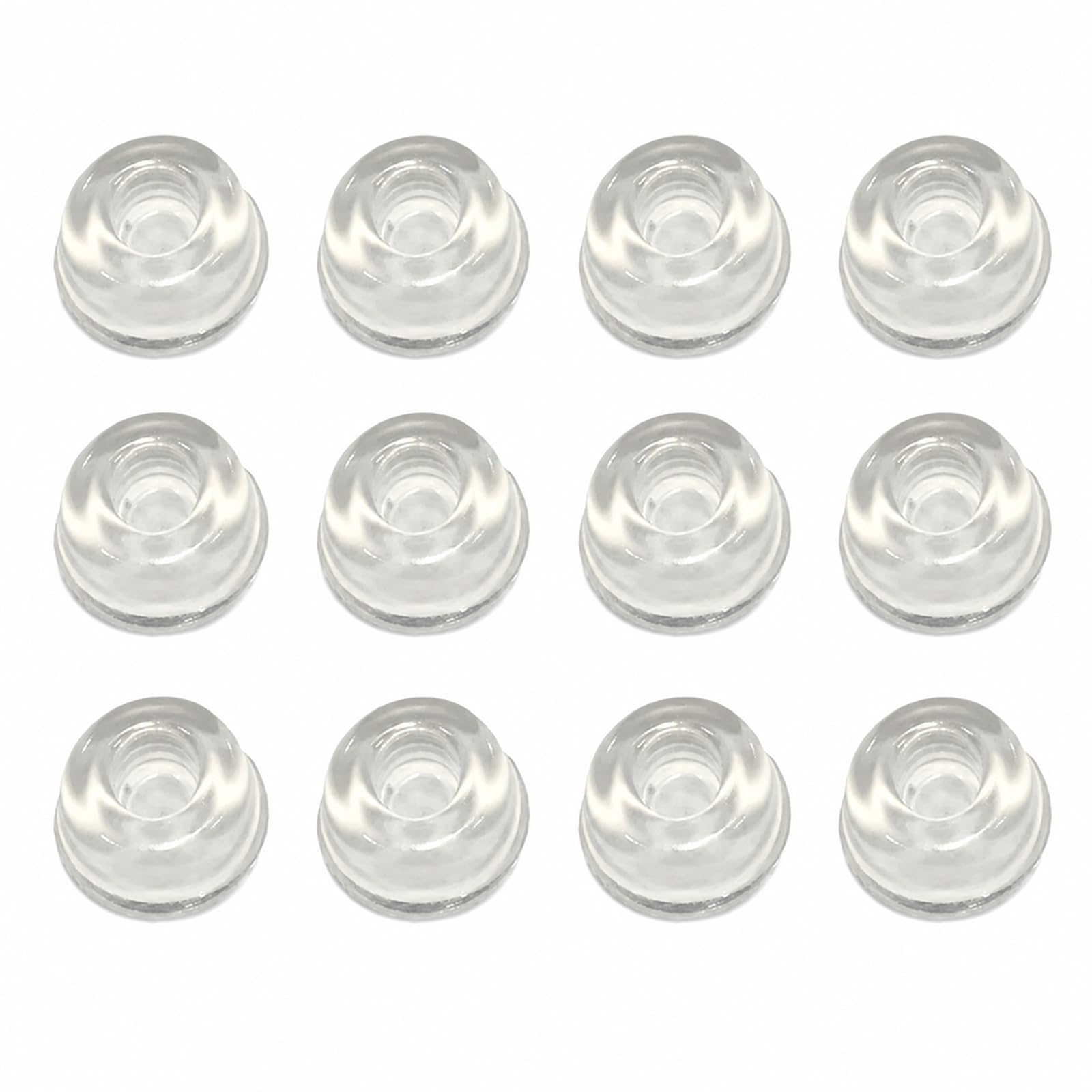 Tinminx 12 Pcs Transparent Self Adhesive Rubber Feet Pads, Round Silicone Bumper Pads for Furniture, Cabinet Doors, Tables, Chairs, Glass and Surface Protection
