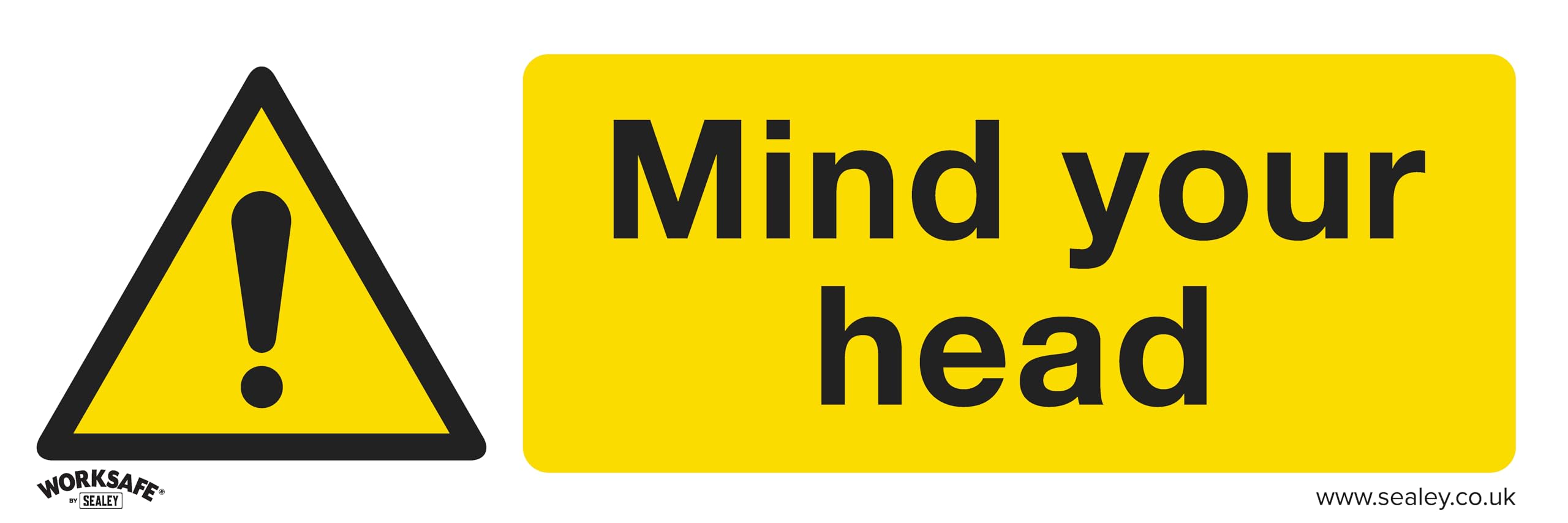 Sealey SS39V10 Mind Your Head - Warning Safety Sign - Selbstklebendes Vinyl - 10 Stück