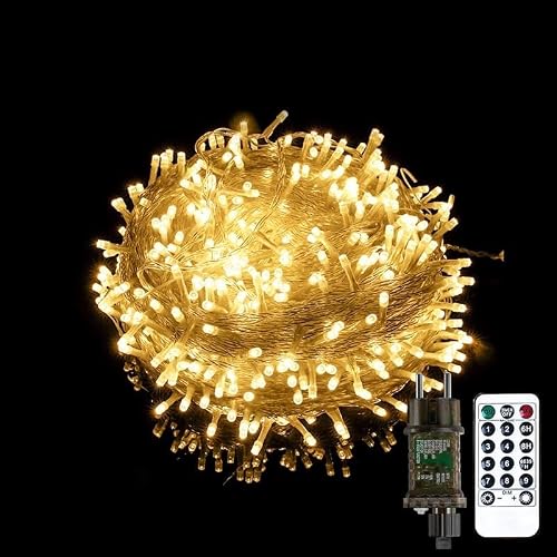 capojas 100/200/300/400er Led Lichterkette Warmweiß Strombetrieben mit Stecker Außen und Innen für Hochzeit Weihnachten Party weihnachtsdeko (Warmweiß 8 modi Dimmbar, 400LED 40M Lang+5M Zuleitung)