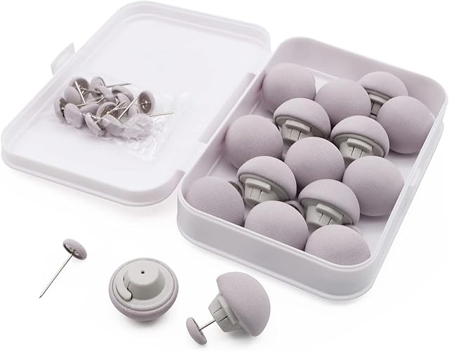 MQUPIN Duvet Clips Duvet Cover Pins,Duvet Pin Comforter Clips 16set, Soft Fabric Material Double Sided Pin Fasteners for Quilt, Cushions, Curtains- Grey
