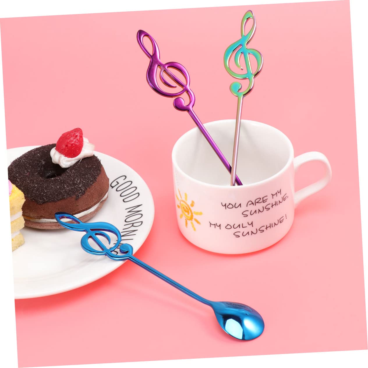 DECHOUS 9pezzi Cucchiai Inossidabile Design Per Dessert e Tè Utensili Creativi Per e Bar