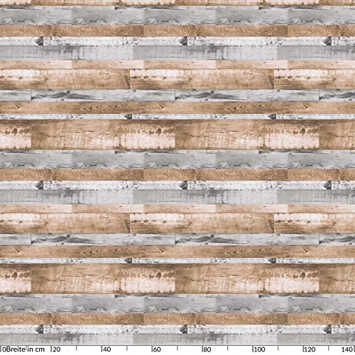 Tischdecke oval abwaschbar ohne Einfassung – PVC-Wachstuch Holzoptik Braun Grau – schmutzabweisend & strapazierfähig… – Ansicht 5