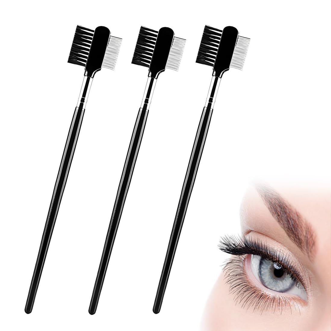 Peine removedor de manchas de lágrima, 3 cepillos de doble cara para ojos de perro, peine de aseo de doble cabeza, herramienta multiusos para mascotas pequeñas, gatos peine perro artero perros