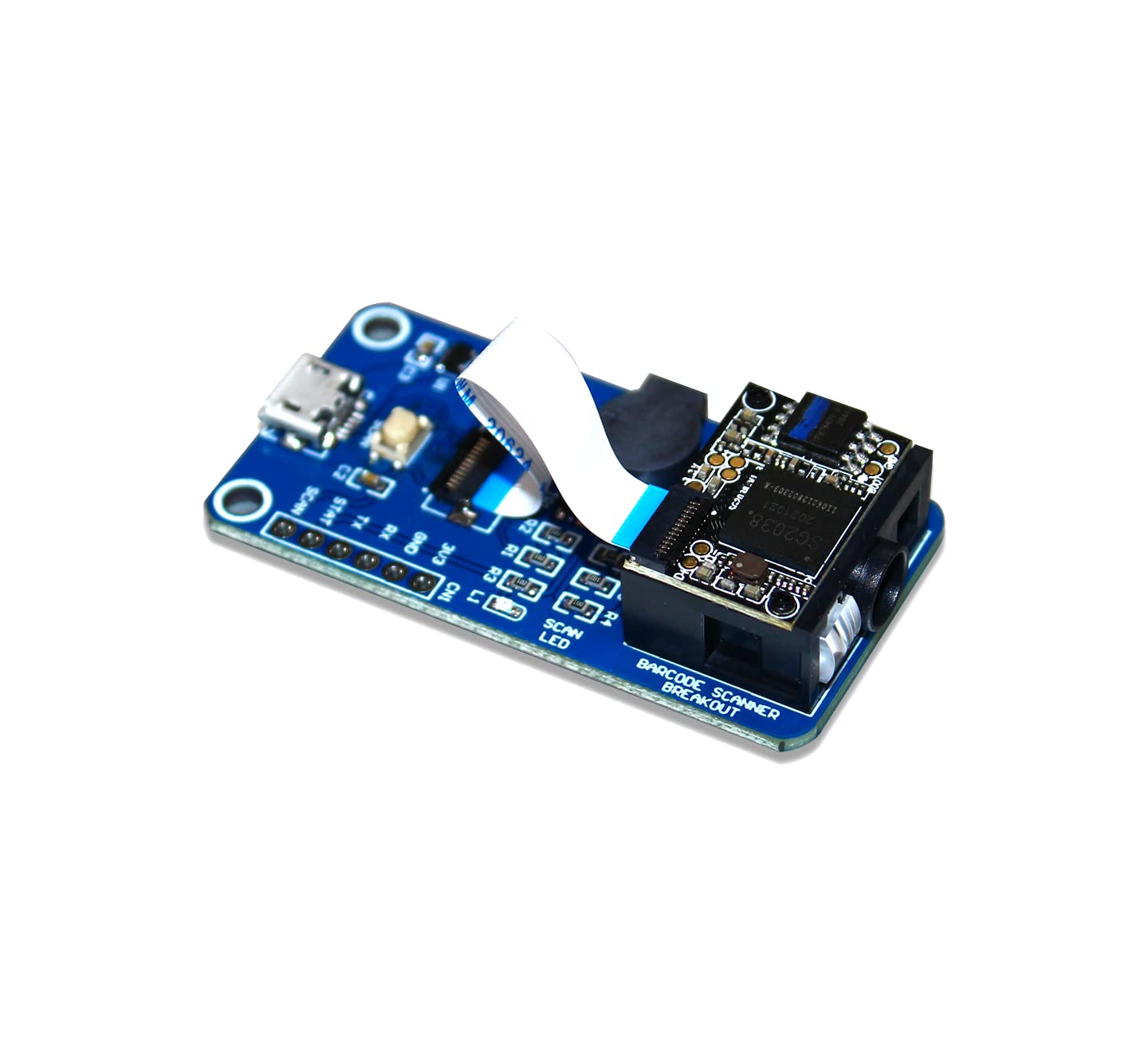 sb components Escáner de código de barras, módulo de código de barras lector de códigos 1D2D, código QR, etc. a bordo Micro USB y interfaz UART Enchufe en una computadora directamente u otros