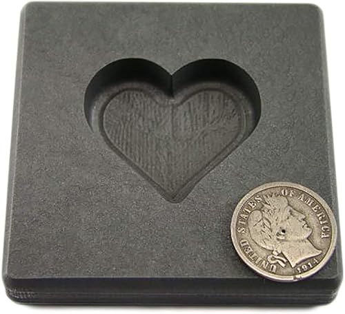 Miniatura 4 de Molde de grafito de alta densidad de oro corazón de 2 onzas, 1 oz, plata