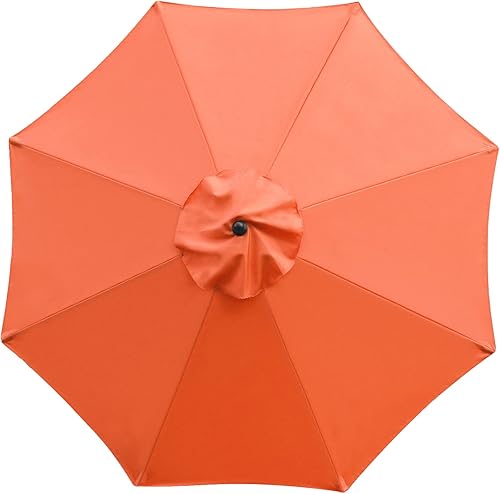 Miniatura 7 de Sunnyglade - Toldo sombrilla de exterior de repuesto, diseño de 9 pies y 8 varillas, Rojo