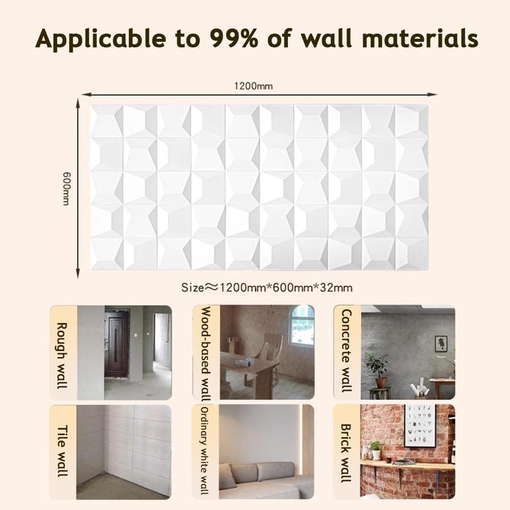 Pu Panel ścienny 3D do dekoracji ścian wewnętrznych, wodoodporny, do cięcia, teksturowane cegły PU ze strukturą piramidy 3D, podwieszany panel sufitowy do salonu, sypialni, tło (czarny, 1 sztuka)