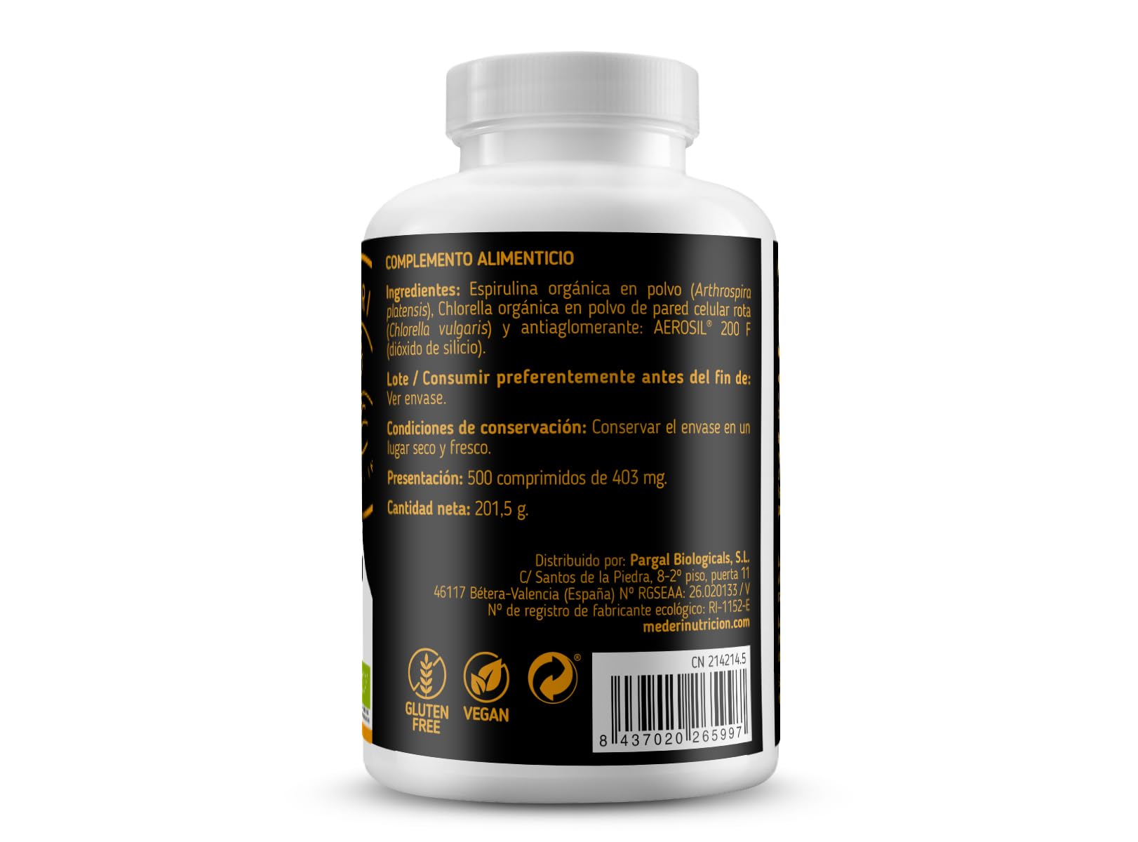 Spirulina & Chlorella Eco Mederi (500 comprimidos)