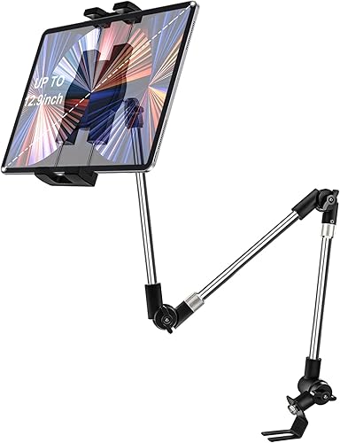 woleyi Soporte para tablet para carril de asiento de cochecamión, soporte resistente de 35 pulgadas para tableta, soporte para asientos delanteros
