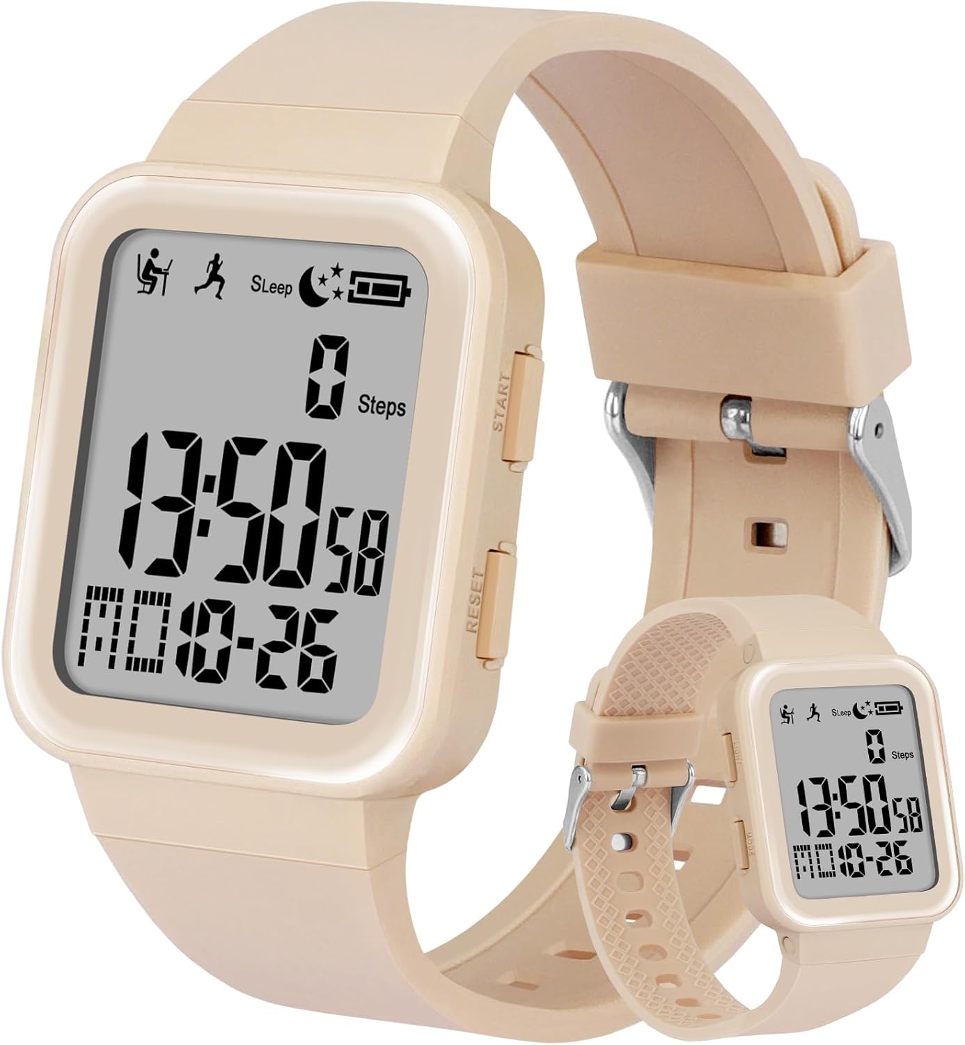 Edillas Reloj digital para hombre y mujer, rastreador de actividad física con retroiluminación EL, no requiere aplicaciónteléfono, reloj deportivo