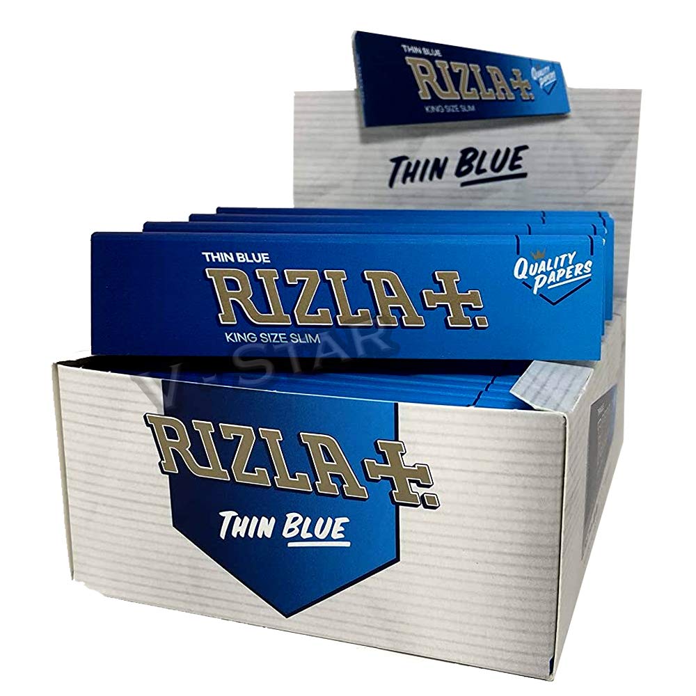 RIZLA Blue King Size Slim Smoking Rolling Papers Original (25)