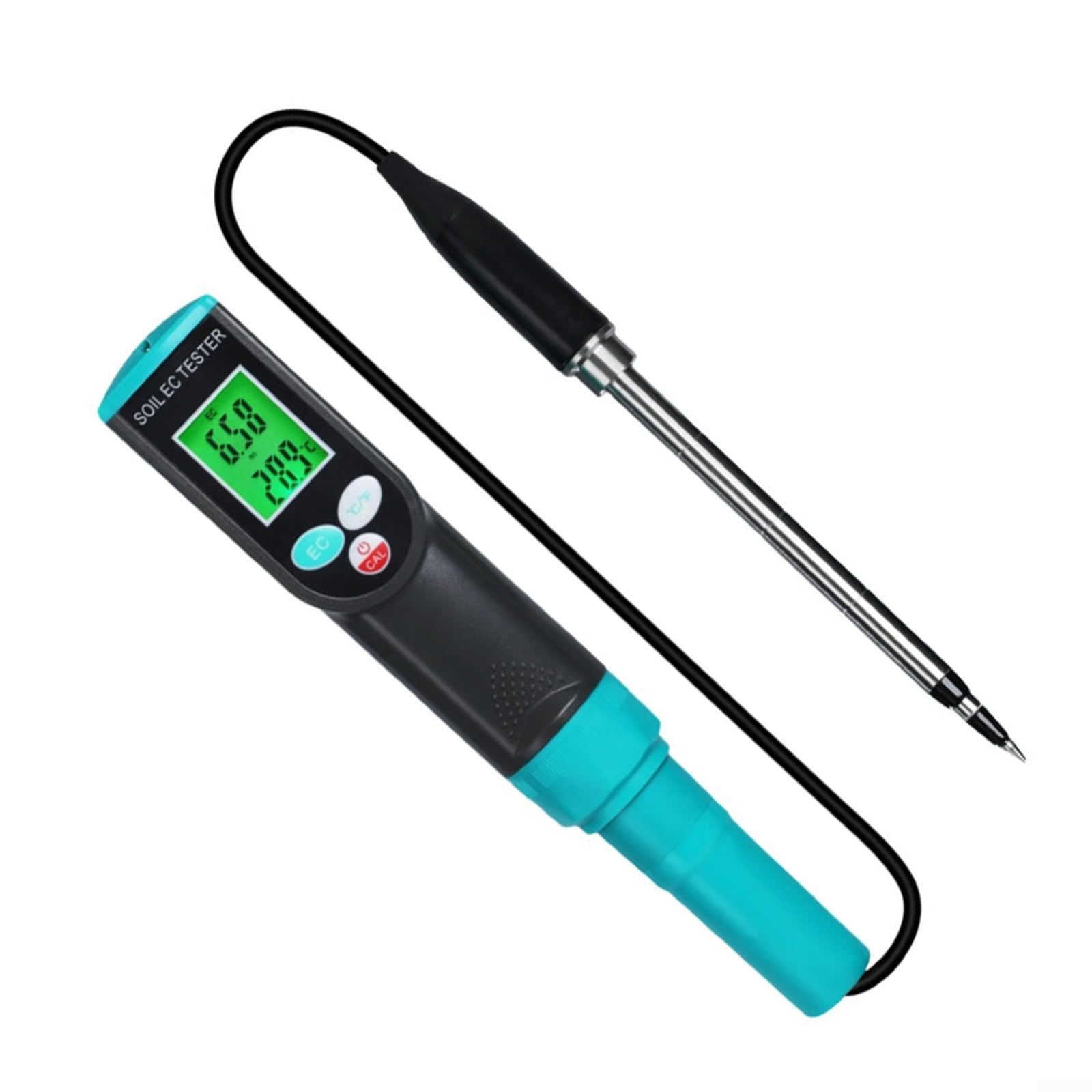 Misuratore di pH e termometro digitale 2 in 1, sonda impermeabile IP67 con display LCD retroilluminato per monitoraggio piante idroponiche da giardino serra
