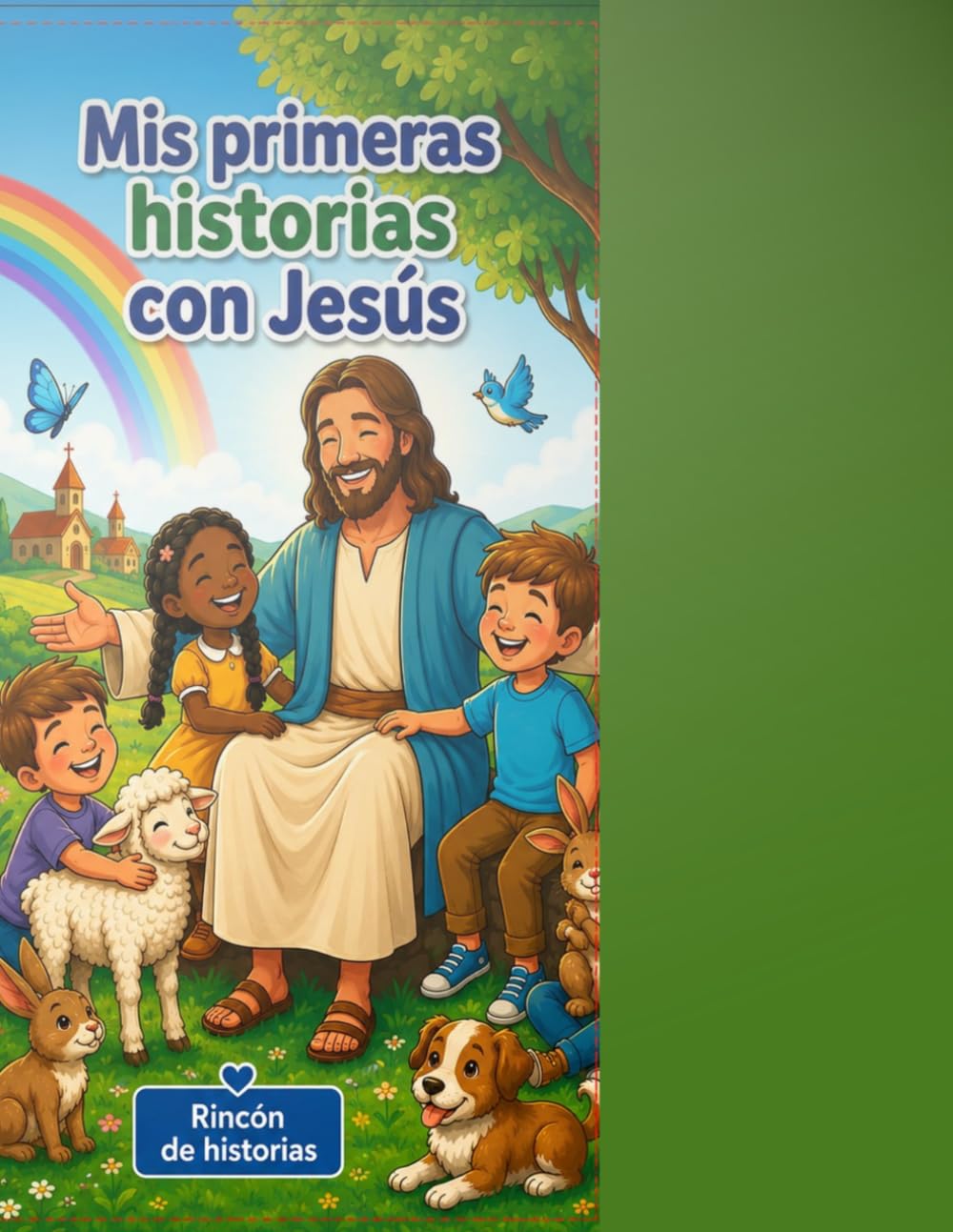 Mis primeras historias con Jesús: Libro de historias bíblicas para colorear con líneas gruesas y dibujos grandes