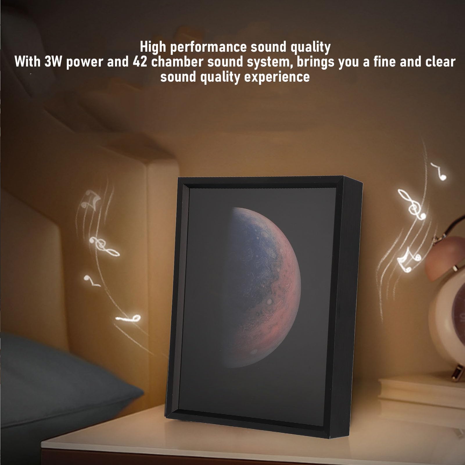 Nachtlicht-Lautsprecher, Kabelloser Lautsprecher aus Aluminiumlegierung mit 3-W-Sound für die Inneneinrichtung Im Schlafzimmer