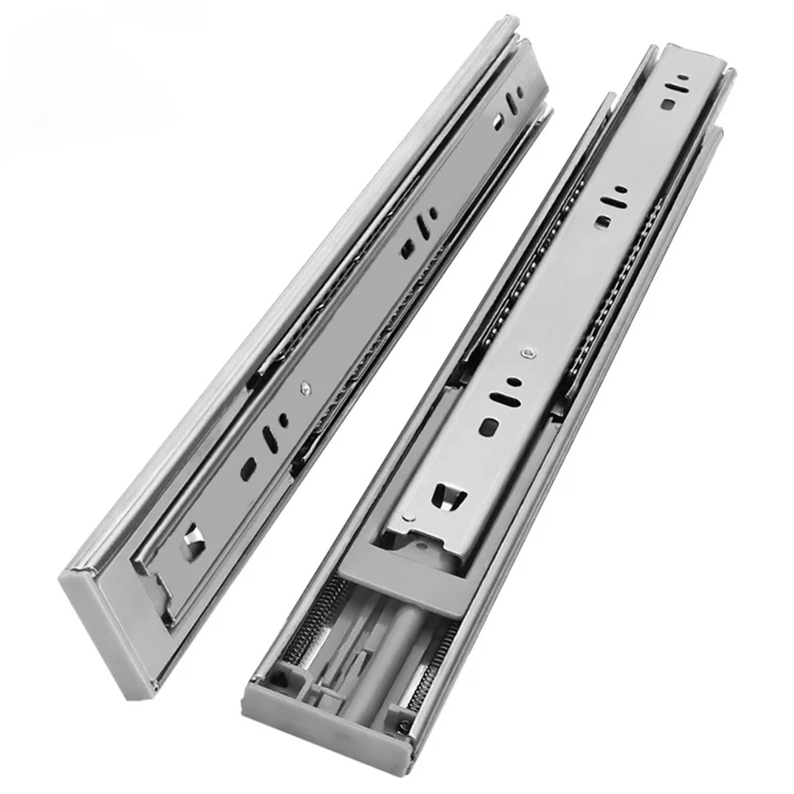 10-22inch Stainless Steel Drawer Slides, Soft Close Track, Cushioned Silent Closing, Three Section Sliding Rails, Furniture Hardware(Buffer 10inch 25cm)