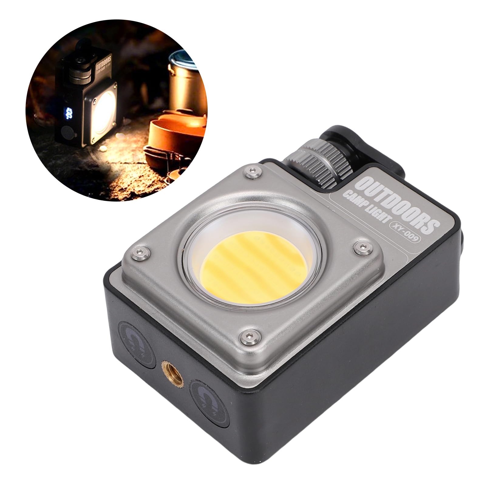 Cryfokt Tragbare Campinglampe mit Magnetfuß 3500LM (SILVER)