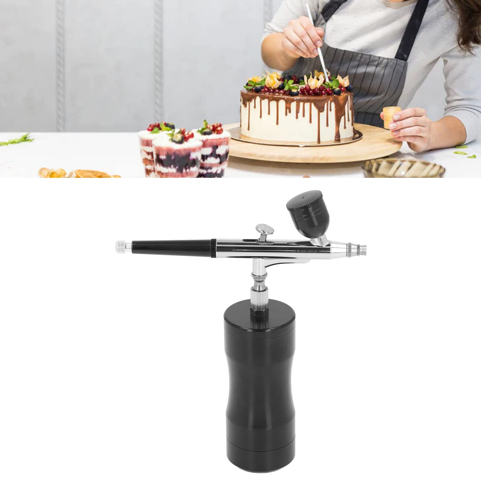 Kit de Aerógrafo, Cepillo de Aire de Pintura Recargable por USB de 27 PSI, Compresor de Aerógrafo Inalámbrico Portátil con 3 Vasos de Pintura para Maquillaje de Bricolaje