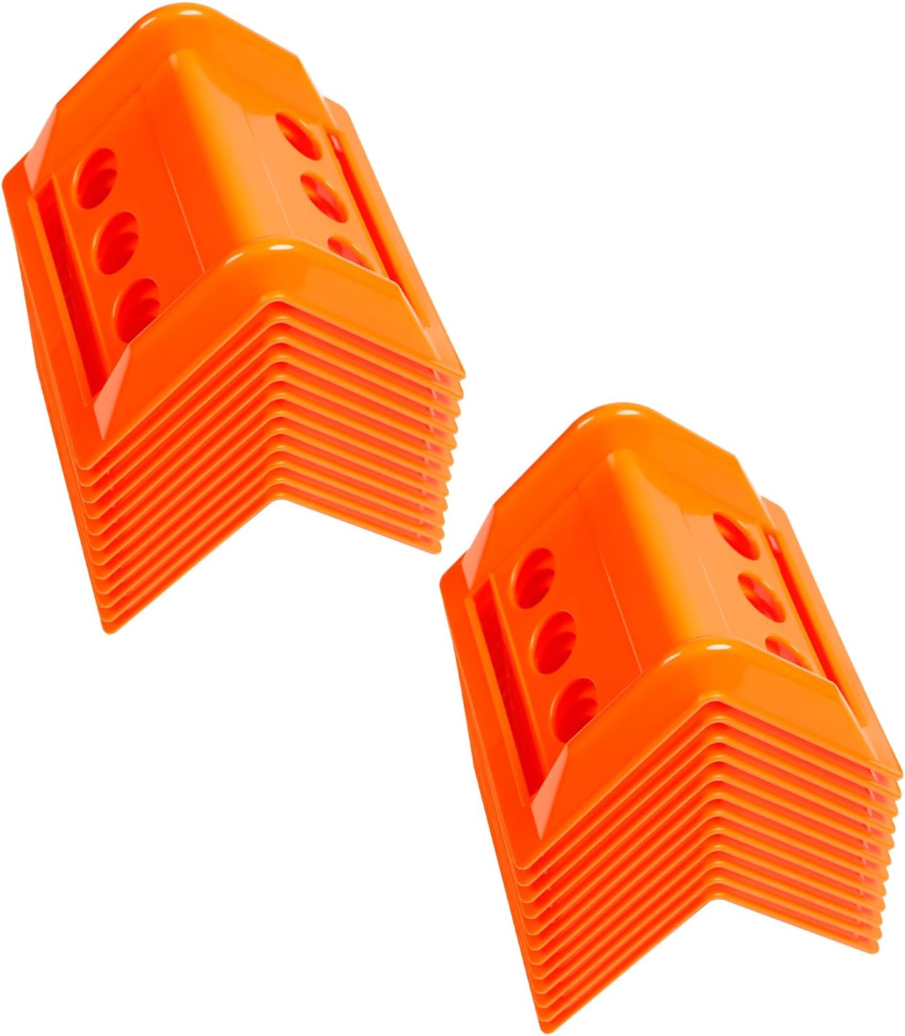 24-Pack 4" Flatbed Edge Protectors, Corner Protectors – Heavy-Duty Plastic Corner Guards for Flatbed Trailer Loads, Compatible with 4-Inch Ratchet & Winch Straps – Tie-Down Safety Accessories (ORANGE)