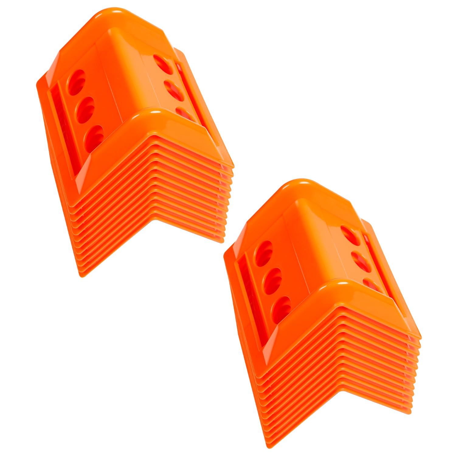 24-Pack 4" Flatbed Edge Protectors, Corner Protectors – Heavy-Duty Plastic Corner Guards for Flatbed Trailer Loads, Compatible with 4-Inch Ratchet & Winch Straps – Tie-Down Safety Accessories (ORANGE)