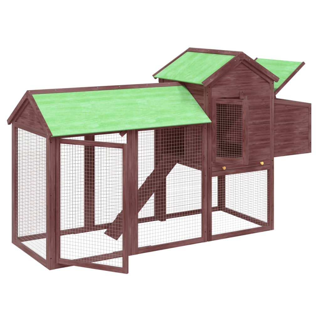Gallinero moca 193 x 65 x 117 cm de madera maciza de pino con nido, rampa y zona para dormir, estable gallinero para aves de corral, patos y conejos