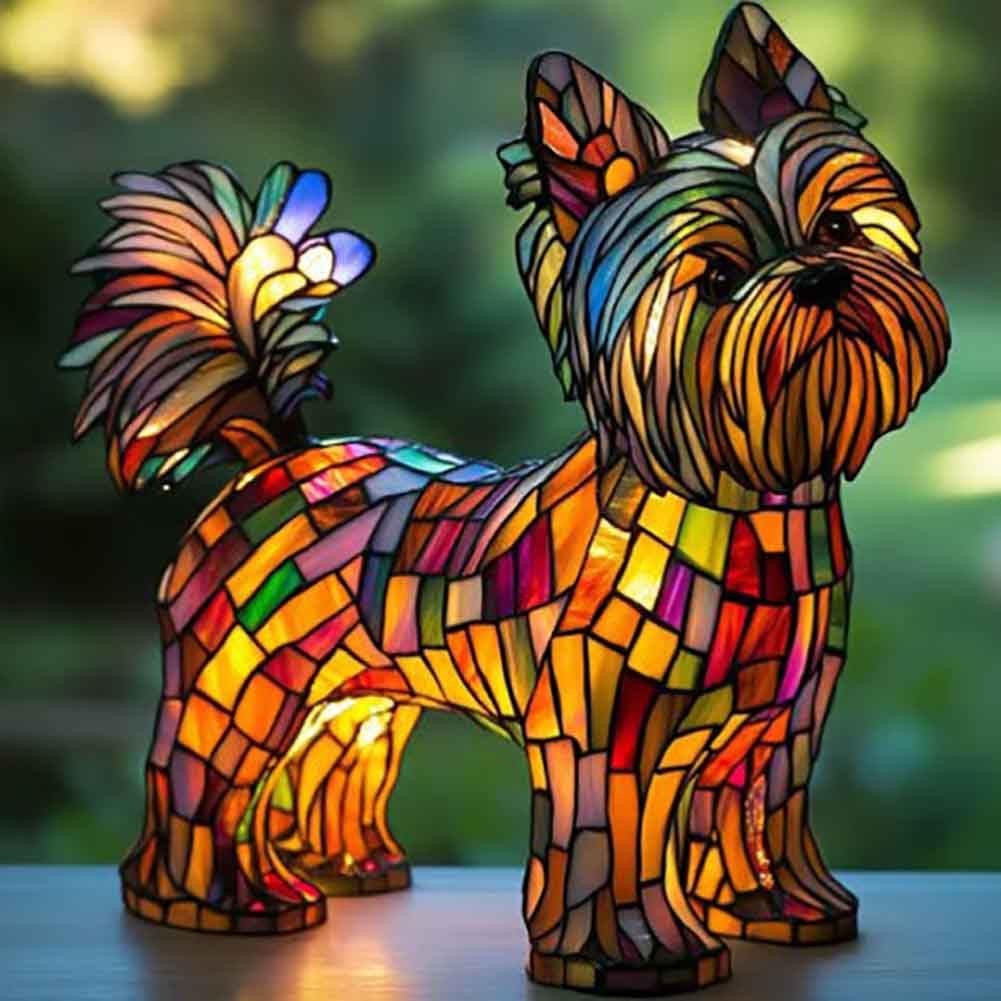 XWNGDAFEVF 3D Table Lamp Cute New Dog Series Home Decor Resin Tabletop Night Light Loyal Companionship Lighting, Yorkshire1