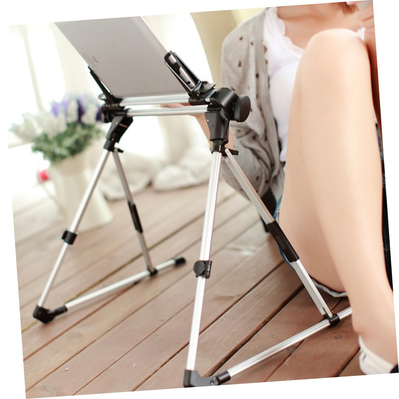 Angoily Soporte De Tablet Plegable y Ajustable Soporte para Tablet Pc y Móvil Diseño Multifuncional para Uso Mesa y Cama