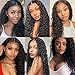 T Part Lace Front Wigs Human Hair Water Wave Lace Frontal Wigs Human Hair Pre Plucked Brazilian 13x6x1 Transparent Curly Human Hair Wig with Baby Hair for Black Women 18inch