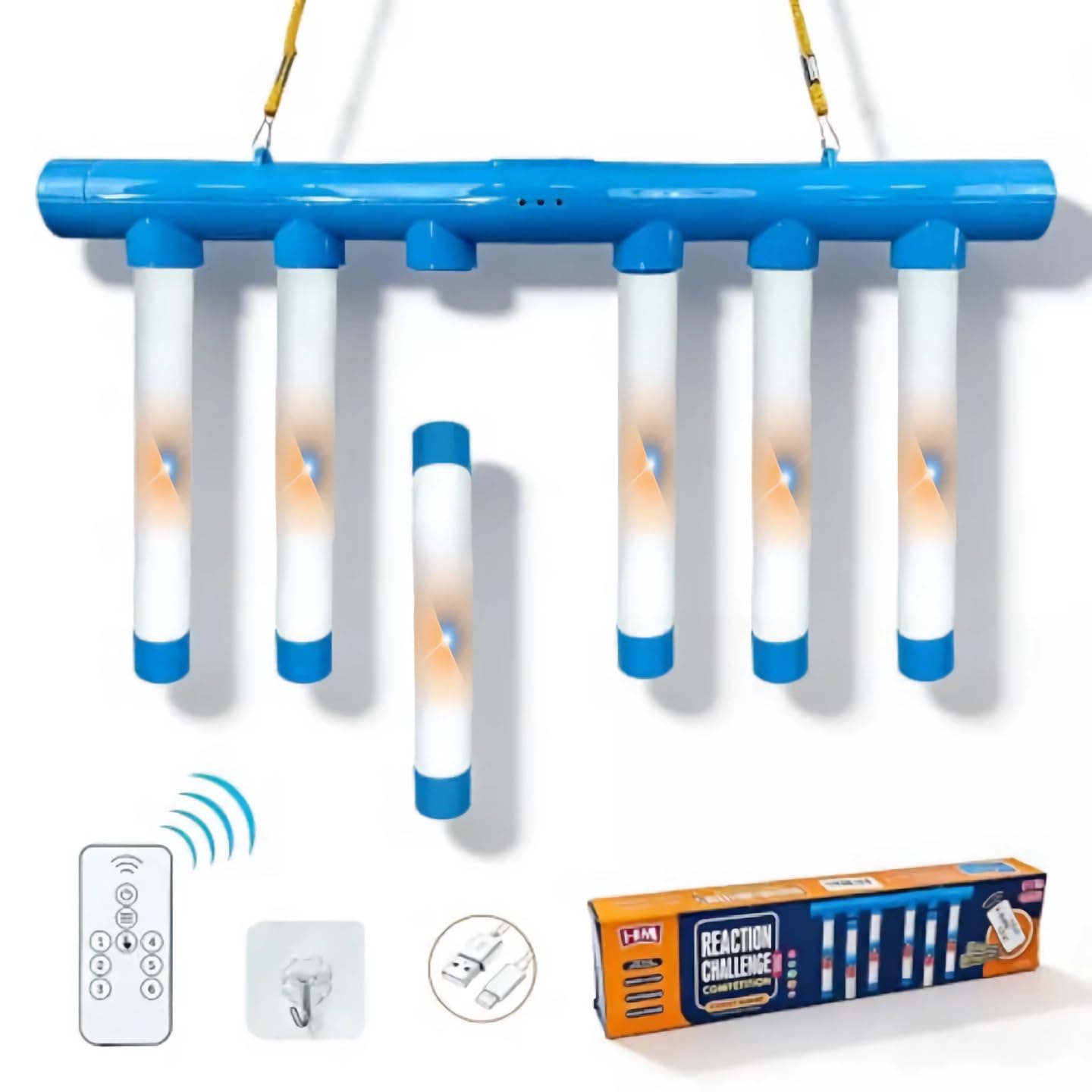 Photo 1 of Reflex Drop Sticks Challenge Game with Remote Control - 3 Adjustable Speed Modes, Light-Up Hand-Eye Coordination & Reaction Training Toy, Fun Glowing Catch Game for Kids & Adults