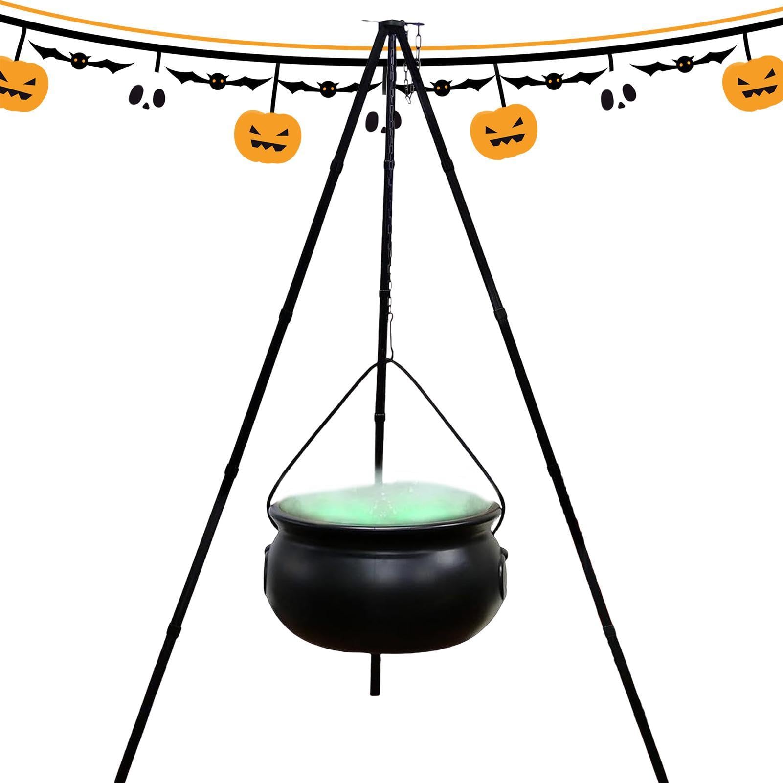 Halloweenowy Kocioł Czarownicy Pojemnik Na Słodycze Z Trójnogiem I | Czarny Kocioł Na Patio Podwórko Trawnik Werandę Ogród Imprezę Plenerową Nawiedzony