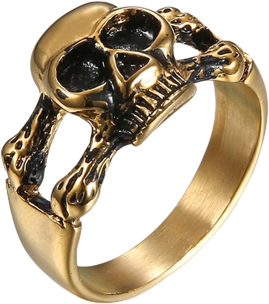 Jewelers Stainless Steel Retro Vintage Gothic Skull Cocktail Party Biker Ring