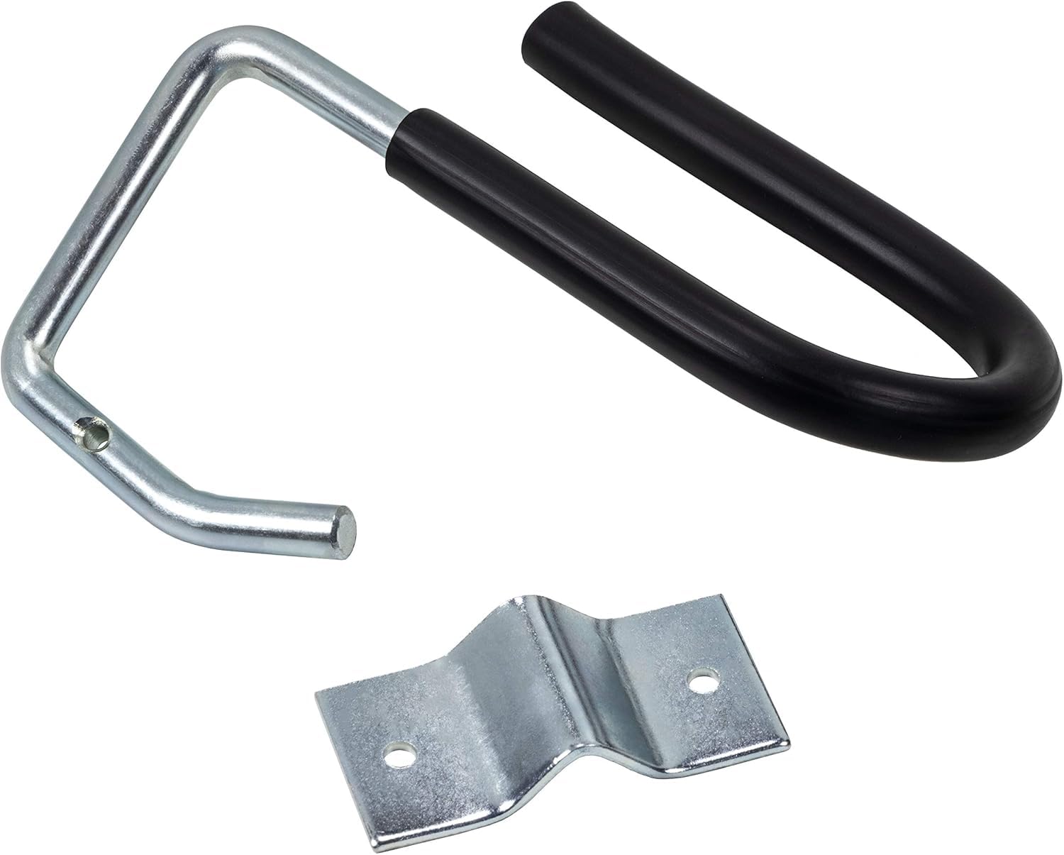 Gedotec Wandhalterung - Ski Haken Stahl verzinkt gummiert | 10 Stück Skihalter gebogen - schwarz | große S-Haken Garage inkl. Befestigungsmaterial | Allzweckhaken aus Metall | S-förmige Aufhängehaken