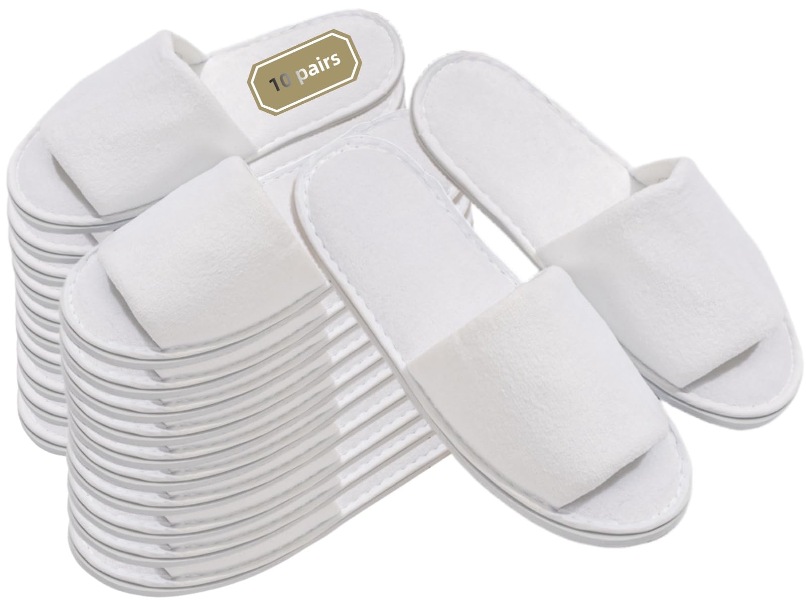 Pantoufles Hotel,10 Pairs Chaussons Jetables,Chaussons D'hôtel,Chausson Hotel Jetable,Chaussons à bout ouvert non jetables,Chaussons de voyage,Chaussons Hotel,Chaussons de Bain
