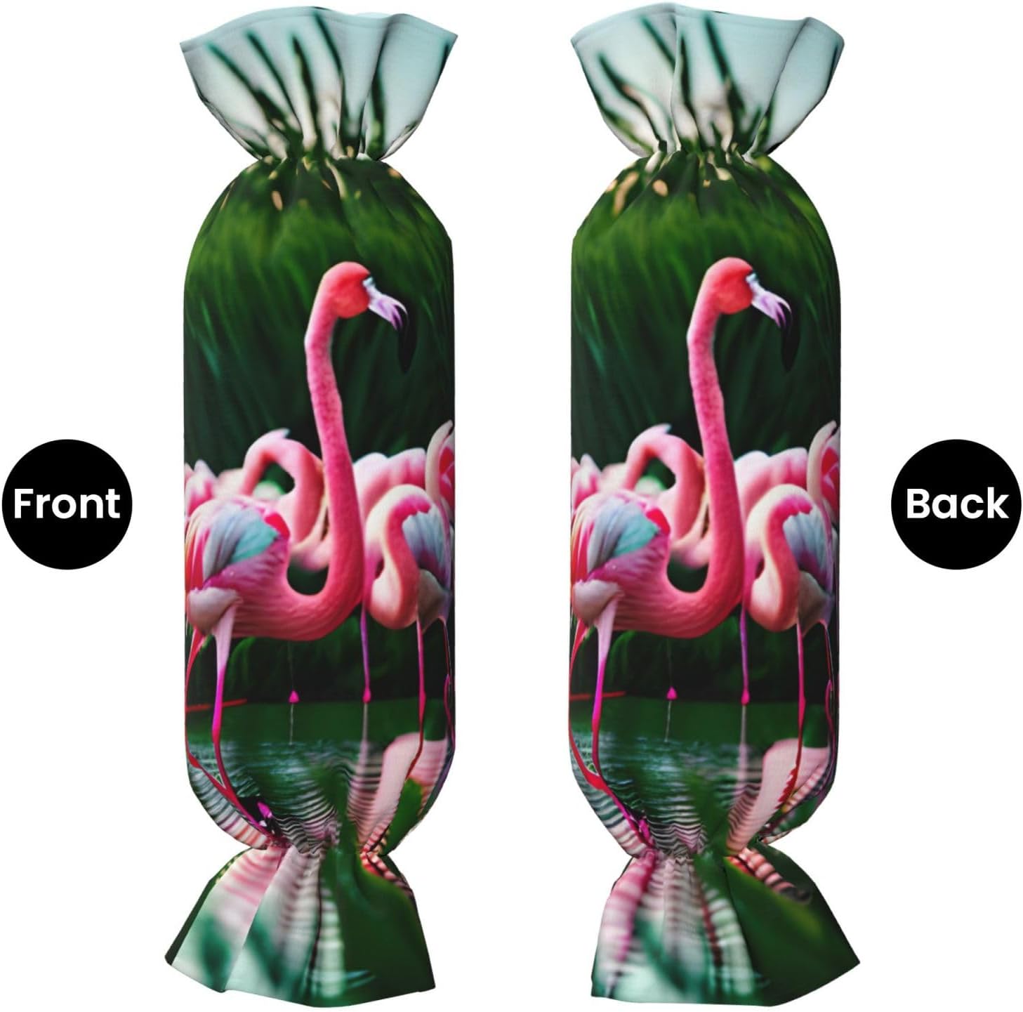 Colorful and Fabulous Flamingos Print Candy Cylindrical Eco-Friendly Pillow Soft Velvet Living Room Bedroom Travel Decor