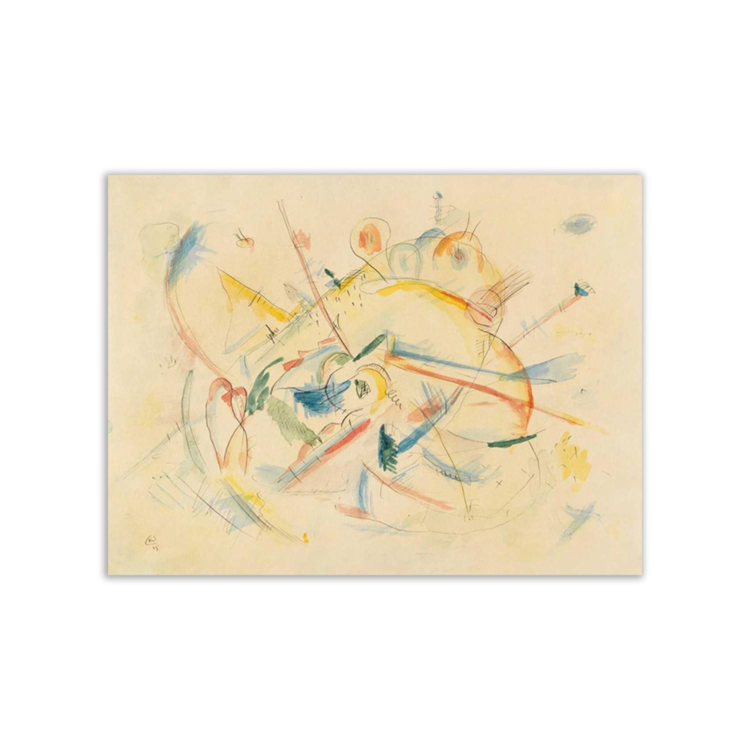 Impression d'art Wassily Kandinsky Senza titolo sur papier haute qualité de format 100x75 cm