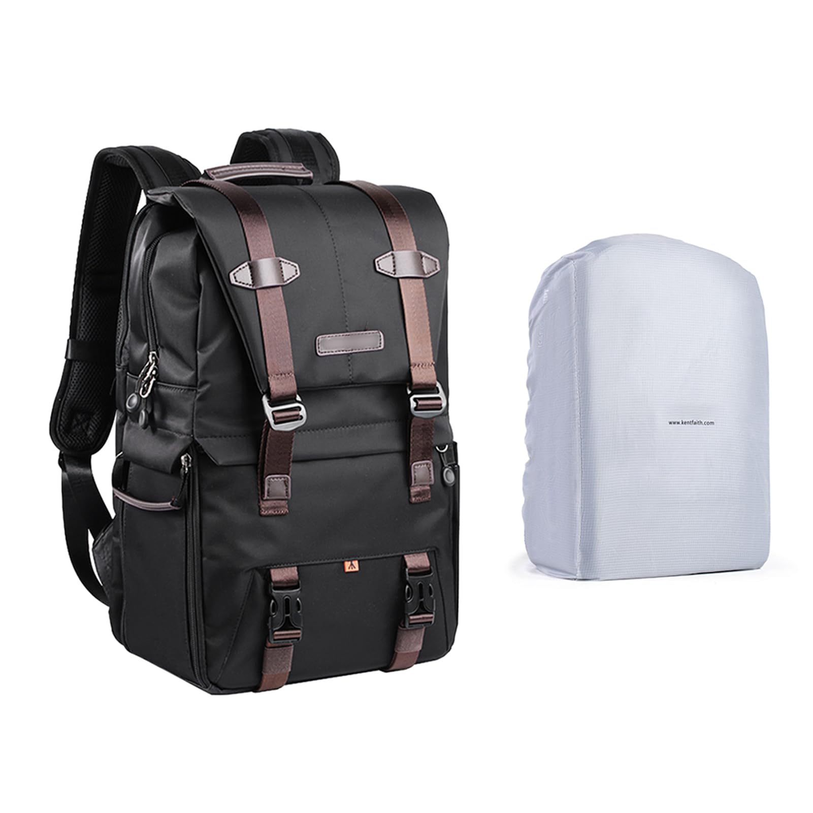 Mochila para Cámara Bolsa de Almacenamiento para Fotografía con Correas Trípode Computadora Portátil SLR DSLR de 15,6 Pulgadas, Color Negro
