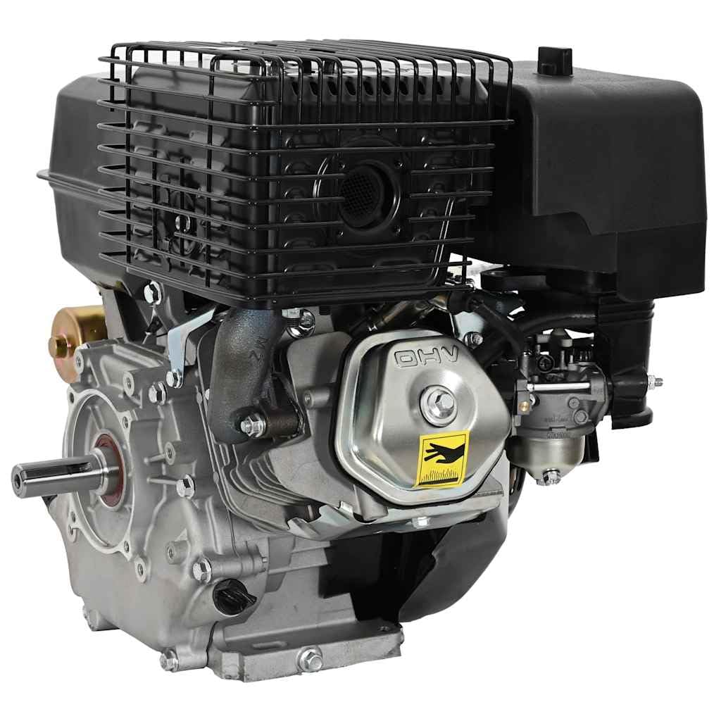 Motor de gasolina de 15 CV 11 kW negro, 423 cc, refrigerado por aire, arranque por cable o arranque eléctrico, 48 x 31 x 43 cm, para bomba de agua, separador de madera, generador de energía