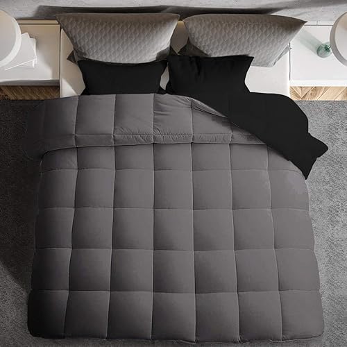 Miniatura 3 de Juego de edredón reversible alternativo de algodón de 3 piezas con costura en caja, para todas las estaciones, 500 GSM, suave y acogedor, ligero, de